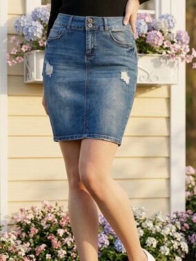 Tatianna Trendy Blue Denim Skirt